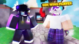 I Played With THE FIRST 50,000 WINS Player in Roblox Bedwars..