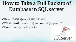 Full Backup in SQL server || Append & Overwrite backup file || Ms SQL