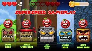 RED BALL 4: TOMATO BALL ALL LEVELS (15, 13, 45, 60, 75) ALL BOSSES BALL FRIENDS SUPERSPEED GAMEPLAY