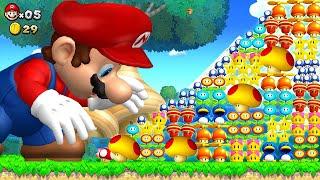 What Happens when Giant Mario uses every Power-Up 999x in New Super Mario Bros. U?