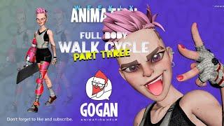 Animation WALK CYCLE Part 3 Robogirl Game Series