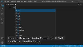 Disable HTML Auto Complete Feature in Visual Studio Code