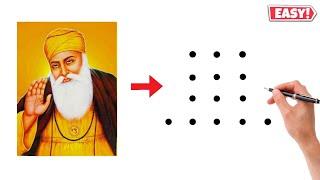 Guru Nanak Dev Ji Drawing from Dots | How To Draw Guru Nanak Dev Ji | Guru Nanak Jayanti Drawing