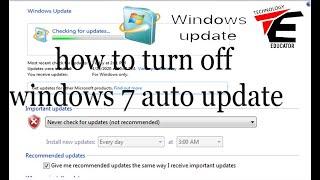 How to Disable windows 7 system update/How to stop Windows 7 automatic update
