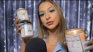 ASMR Candle tapping + close up whispers 