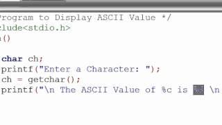 53. Program to Display ASCII Value in C Programming (Hindi)