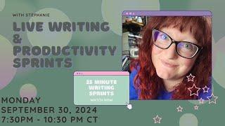 Writing & Productivity Sprints ️ (sep 30 @ 7:30PM CT) | a co-working livestream