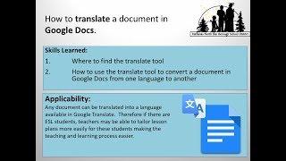 How to translate a Google Doc.