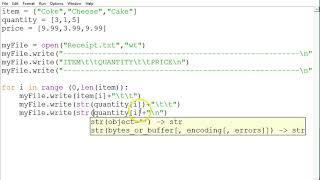 OCR Computer Science 9-1 Python Tutorial: Creating text files (shopping receipt) ADVANCED