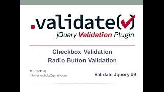 RADIO BUTTON AND CHECKBOX VALIDATION USING JQUERY