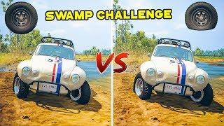 Swamp Challenge Test: NORMAL vs DEFLATE Tires - Beamng drive | SpeedRolls