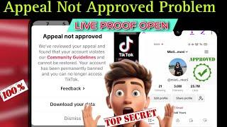 How to recover appeal not approved TikTok Account, Appeal not approved ban appeal, unban TikTok,