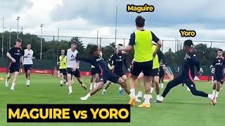Harry Maguire tried to be better than Leny Yoro during Man United last training pre season US tour