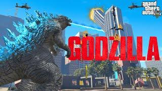 GODZILLA නගරය විනාශ කරාද | Playing As GODZILLA In GTA 5 | GTA 5 Mod | LK