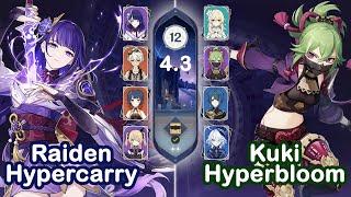 C0 Raiden Hypercarry & C2 Kuki Shinobu Hyperbloom [Genshin Impact - Spiral Abyss 4.3]