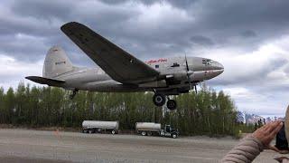 C 46 taking off Port Alsworth, Alaska