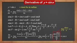 9709 P3 - 7.4 Derivative of Trigonometric Functions