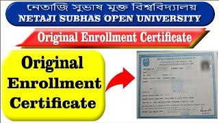 Nsou UG BDP PG Original Enrollment Certificate Cum Identity Card PG New Admission