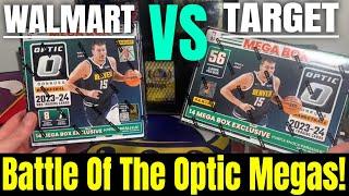 TARGET VS WALMART! Which 2023-24 Optic Basketball Mega Box Is Better?! Pink Hyper VS Purple Shock!