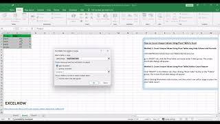 How to Count Unique Values Using Pivot Table in Excel