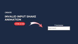 Invalid input shake animation using html and css || Invalid input #cssanimation #csstutorial