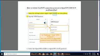 Switch NordVPN connection protocol to OpenVPN UDP/TCP on iPhone/iPad