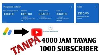 CARA MENDAFTAR GOOGLE ADSENSE TANPA 1000 SUBSCRIBER DAN 4000 JAM TAYANG HANYA MENGGUNAKAN HP ANDROID