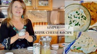 SIMPLE KEFIR CHEESE RECIPE | HOW TO MAKE KEFIR WITH GRAINS DEMONSTRATION