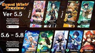 ALL UPCOMING BANNERS FROM 5.5 TO 5.8 | VARESA, XILONEN, SKIRK, IFA, MAVUIKA - Genshin Impact