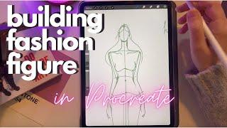 Digital Fashion Illustration Tutorial / How To Sketch A Fashion Figure In Procreate on iPad Pro