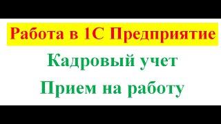 1С кадры, прием сотрудника на работу