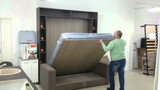 Двуспальная подъемная кровать Элара Лонга с диваном Луксурия Шелф