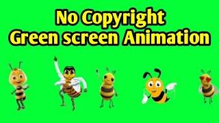 Green screen Honey Bee cartoon video l Bee green screen cartoon