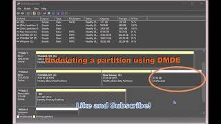 Undelete or recover a lost or deleted partition using DMDE