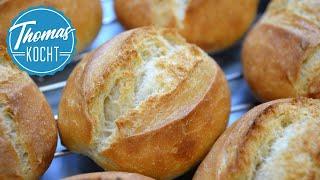 How to bake german bread rolls (Brötchen) at home, no knead recipe