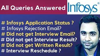 Infosys Application status, Interview, Written Result, Rejection mail | Infosys All query answered