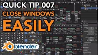 Blender Quick Tip 007: Easily Open & Close Workspace Windows In Blender 2.9 (Adjust Split Screens)