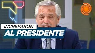 “Gracias al que está tan enojado, gritando”: la reacción de Alberto Fernández en medio de un acto