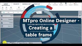 [EN] Bosch Rexroth: MTpro Online Designer HowTo Video – layout for a table design