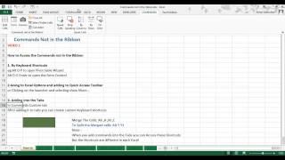 Commands not in the ribbon part 1