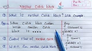 nested catch block in java | Learn Coding