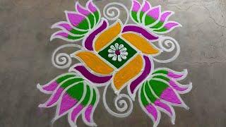 Friday special colour kolam|5*1 vaikasi madham kolam| pandaga muggulu|Beautiful Amazingrangoli