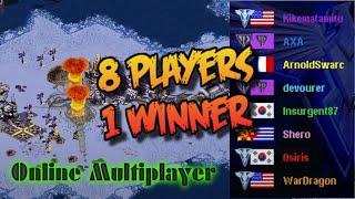 8 Players 1 Winner on Face Doom 2.3 map Online Multiplayer Red Alert 2 Yuri's Revenge Gameplay