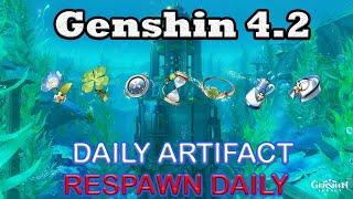 Fontaine 4.2 Daily Artifacts Locations | Respawn Daily | Genshin Patch 4.2