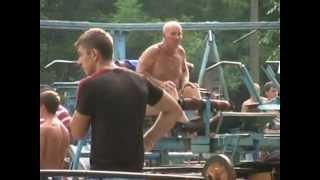 Hydropark Outdoor Gym, Kiev, Ukraine [made of tank parts!]