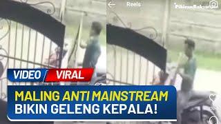 Tak Sadar Terekam CCTV, Pencuri Bawa Kabur Pagar Rumah