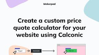 Create a custom price quote calculator using Calconic