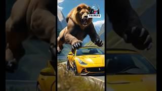 What Happens When a Lion Faces a Yellow Ferrari Hybrid? You Won’t Believe It!