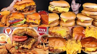 ASMR CHEESE BURGERS MUKBANG COMPILATION | FAST FOOD ASMR | SATISFYING EATING SOUNDS