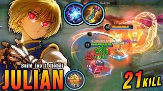 21 Kills!! Julian Crazy LifeSteal with Brutal Damage!! - Build Top 1 Global Julian ~ MLBB